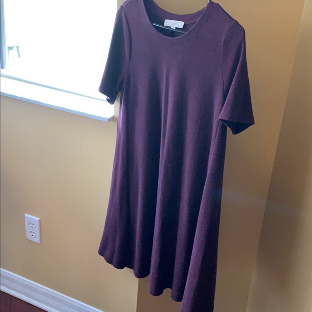Loft petite burgundy mini dress